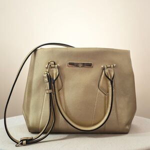 Antonio Melani Gold Metallic Satchel - Convertible Crossbody NWOT